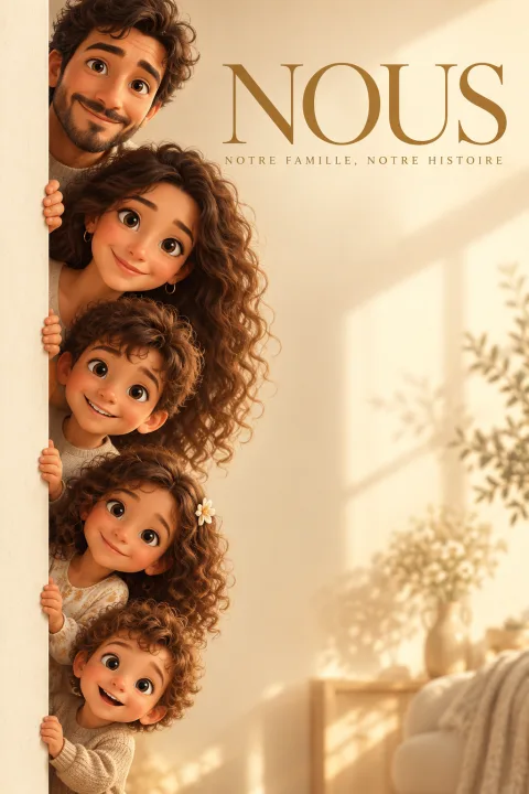 Exemple fictif de portrait de famille en illustration 3D par IA