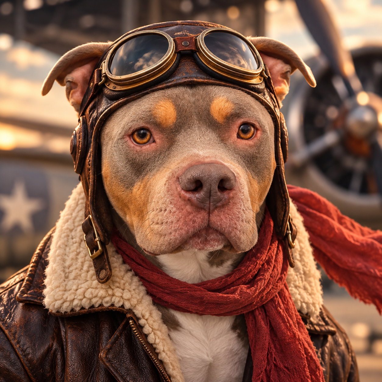Portrait animal style Aviateur